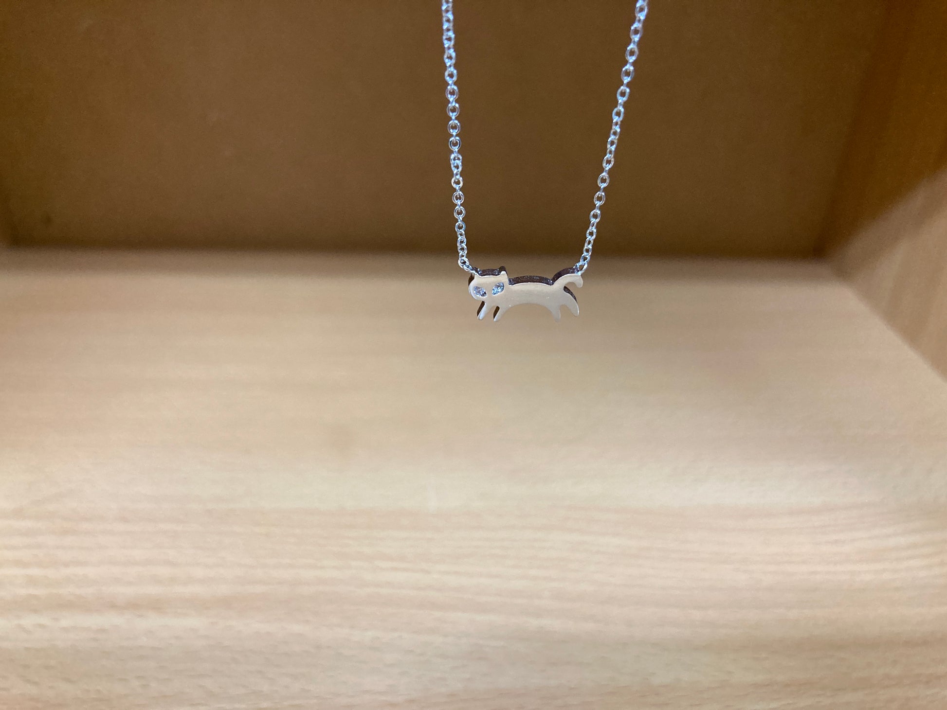 Tiny Treasures Seoul - Cat Stone Eyes Necklace (Silver) 8