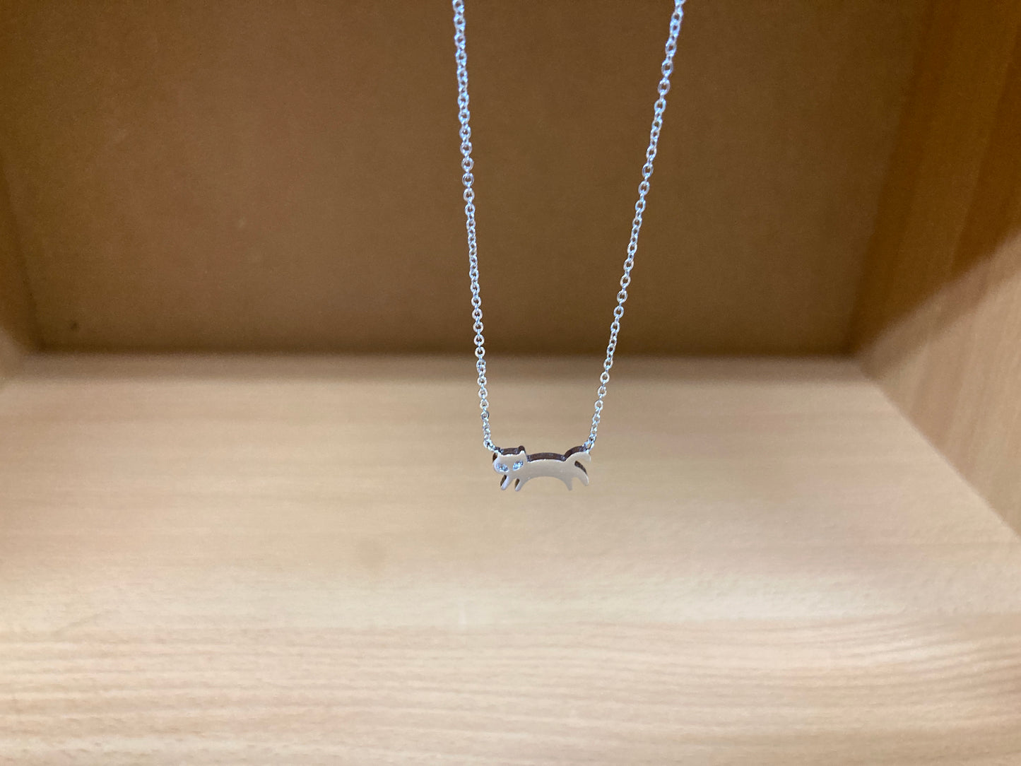 Tiny Treasures Seoul - Cat Stone Eyes Necklace (Silver) 9