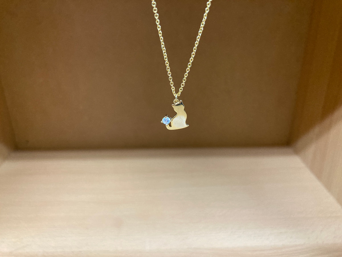 Tiny Treasures Seoul - Cat Tail Stone Necklace (Gold) 