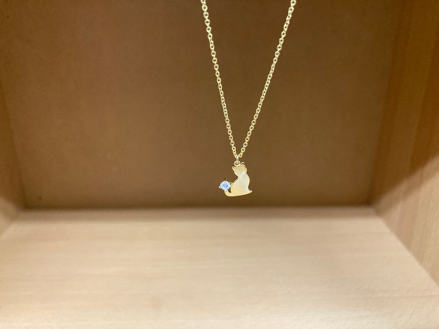 Tiny Treasures Seoul - Cat Tail Stone Necklace (Gold) 2