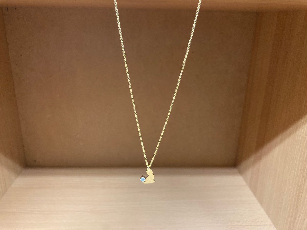 Tiny Treasures Seoul - Cat Tail Stone Necklace (Gold) 3