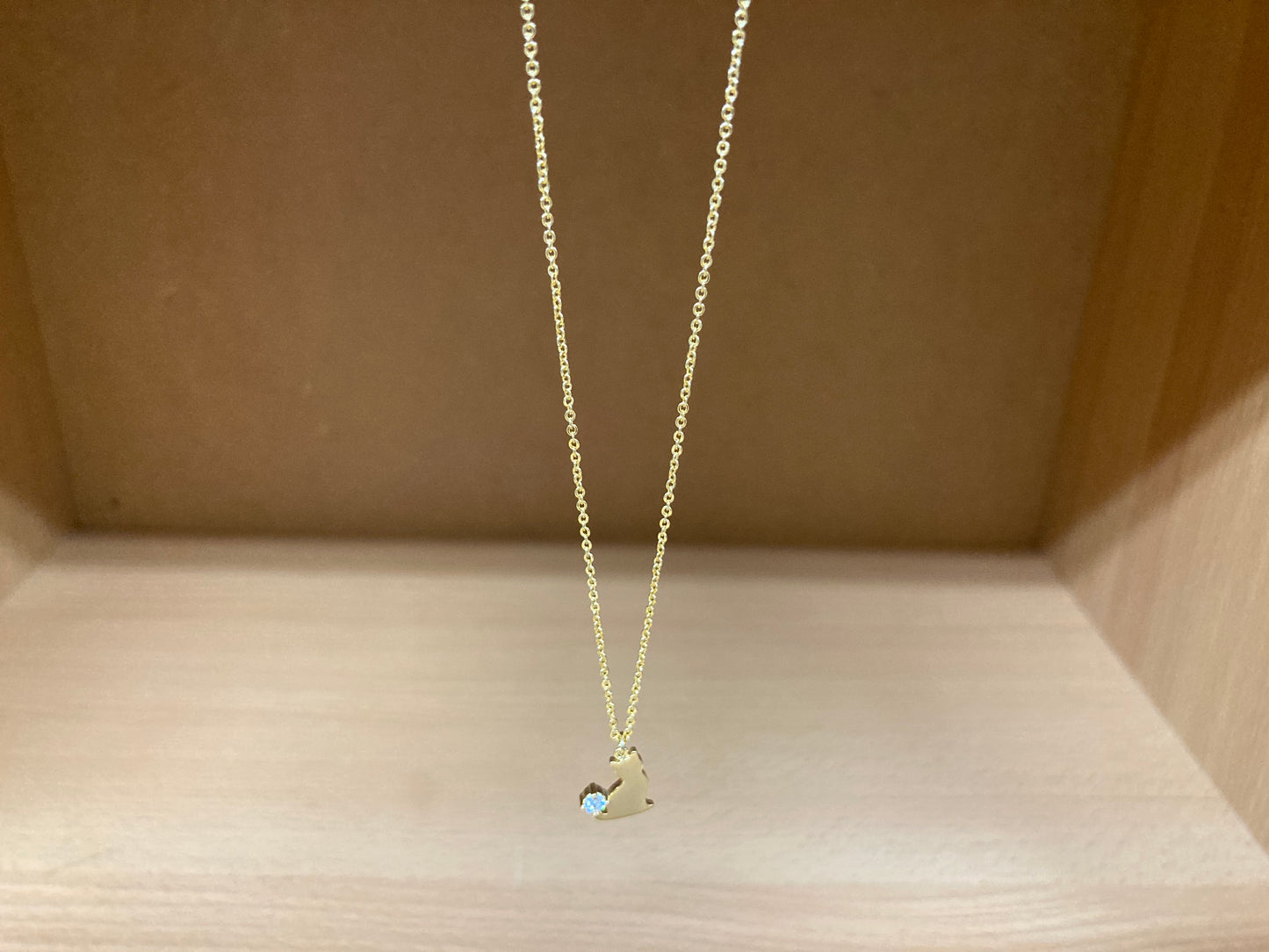 Tiny Treasures Seoul - Cat Tail Stone Necklace (Gold) 8