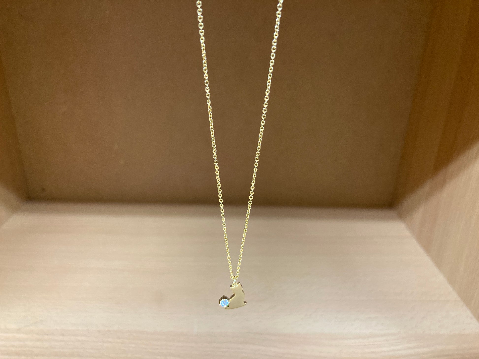 Tiny Treasures Seoul - Cat Tail Stone Necklace (Gold) 8