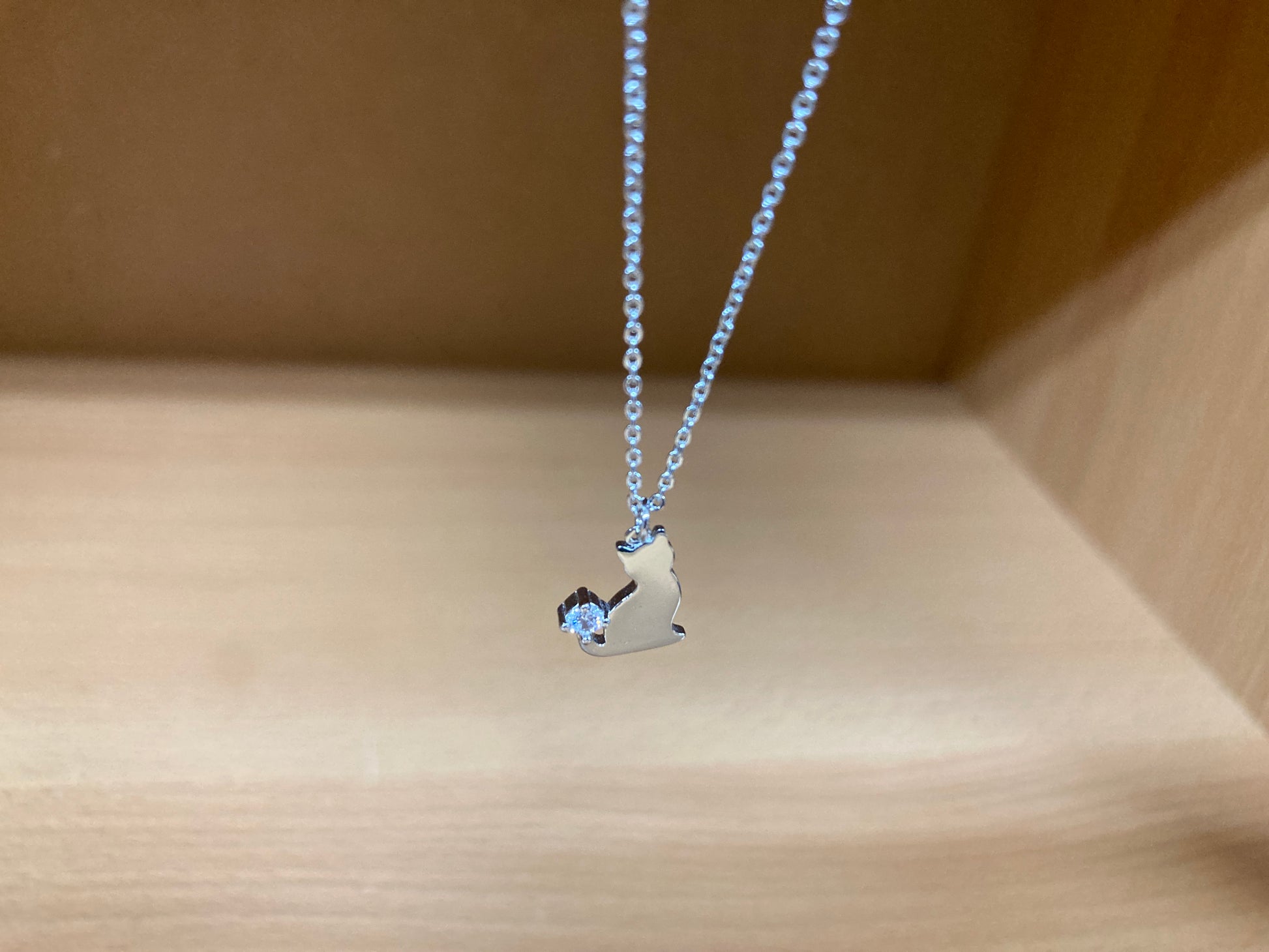 Tiny Treasures Seoul - Cat Tail Stone Necklace (Silver) 10