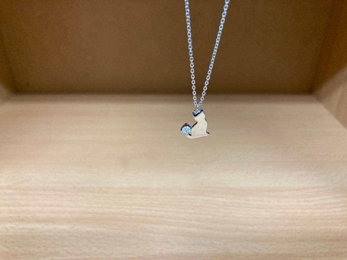 Tiny Treasures Seoul - Cat Tail Stone Necklace (Silver) 2