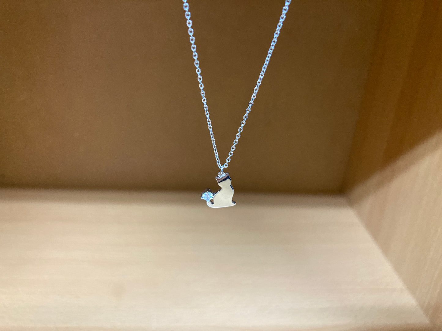 Tiny Treasures Seoul - Cat Tail Stone Necklace (Silver) 5