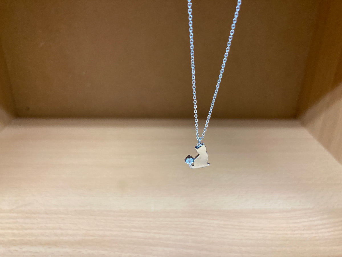 Tiny Treasures Seoul - Cat Tail Stone Necklace (Silver) 6
