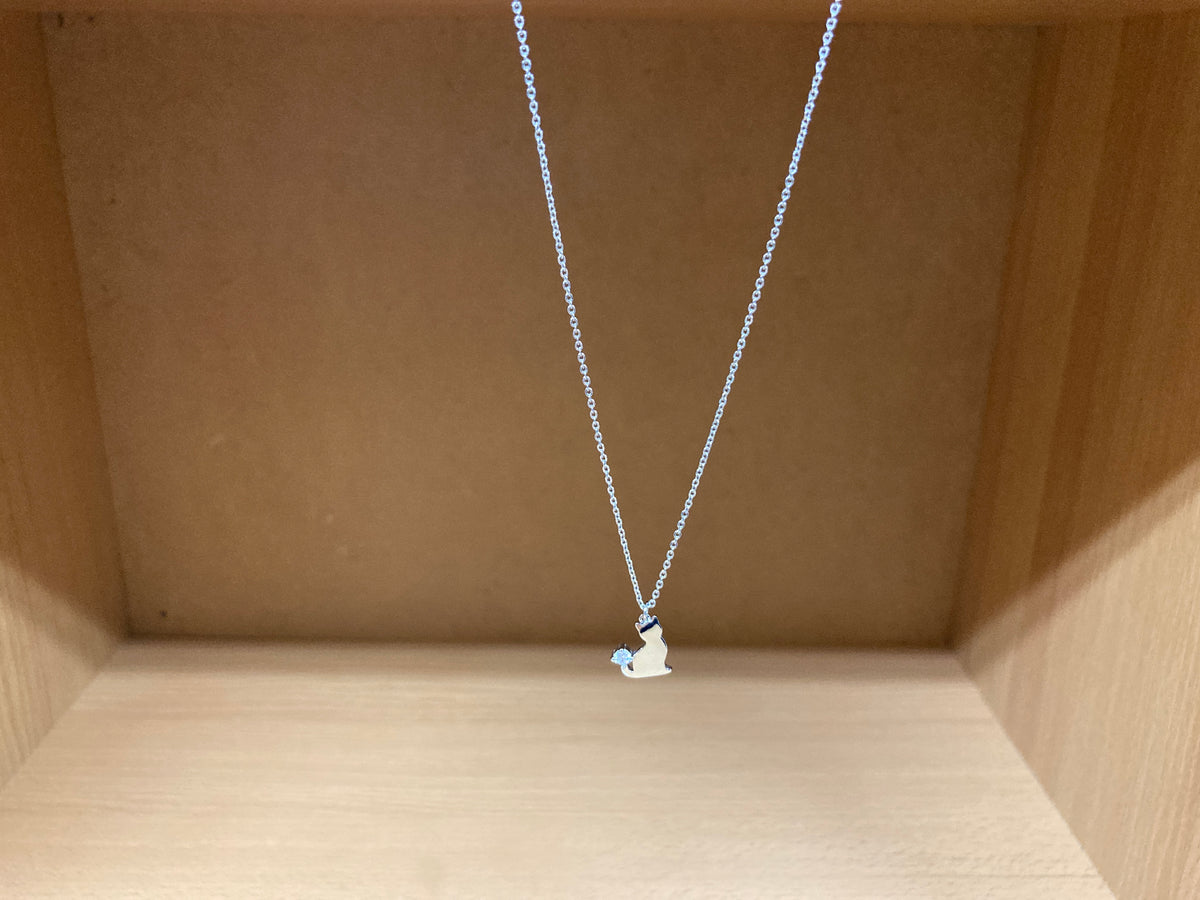 Tiny Treasures Seoul - Cat Tail Stone Necklace (Silver) 7