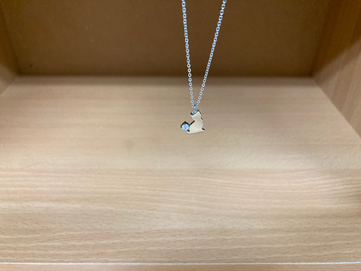 Tiny Treasures Seoul - Cat Tail Stone Necklace (Silver) 8