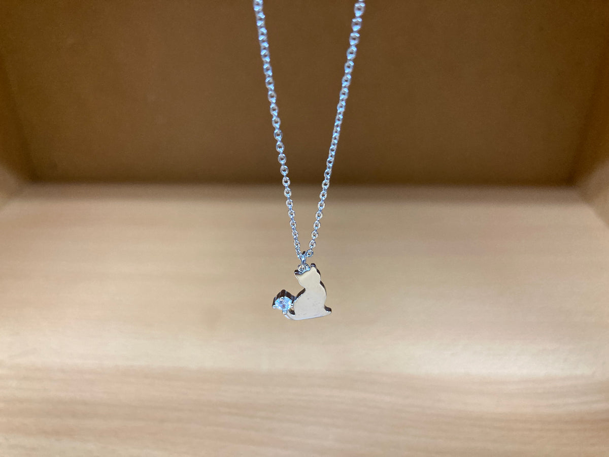 Tiny Treasures Seoul - Cat Tail Stone Necklace (Silver) 9