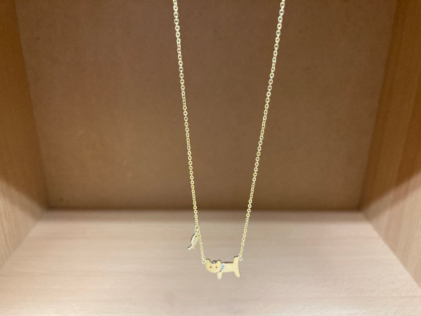 Tiny Treasures Seoul - Cat & Fish Necklace (Gold) 10