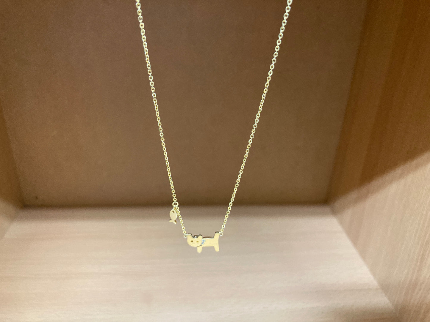 Tiny Treasures Seoul - Cat & Fish Necklace (Gold) 13
