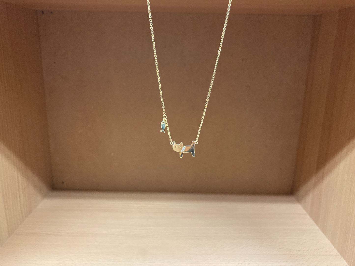 Tiny Treasures Seoul - Cat & Fish Necklace (Gold) 6