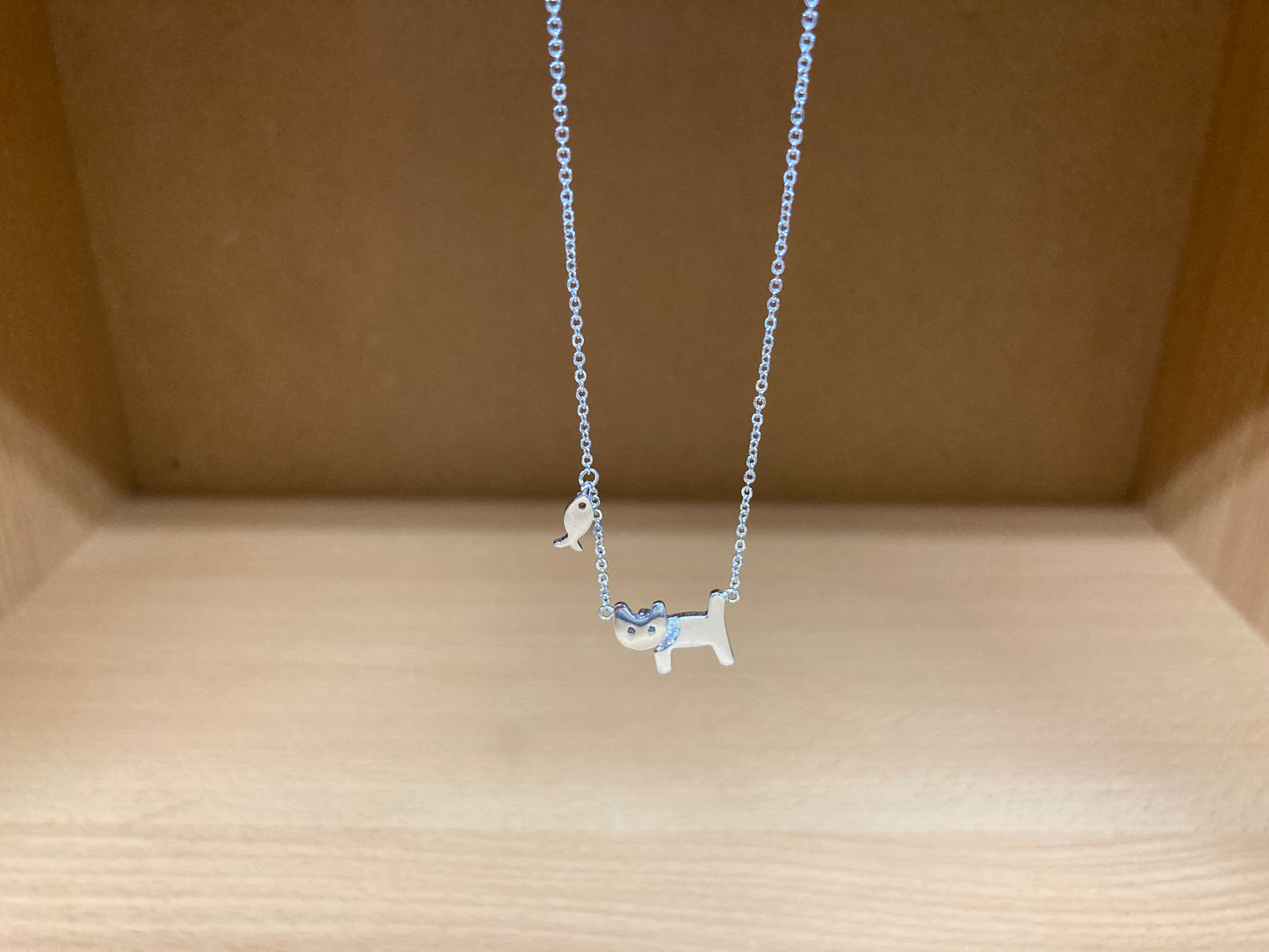 Tiny Treasures Seoul - Cat & Fish Necklace (Silver) 11