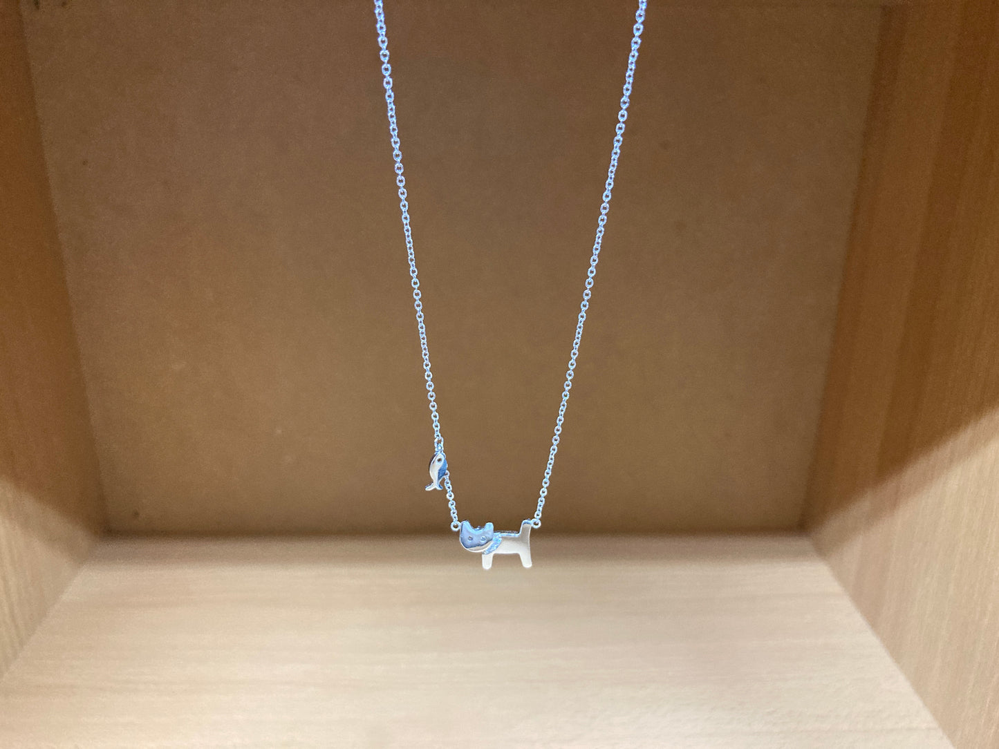 Tiny Treasures Seoul - Cat & Fish Necklace (Silver) 4