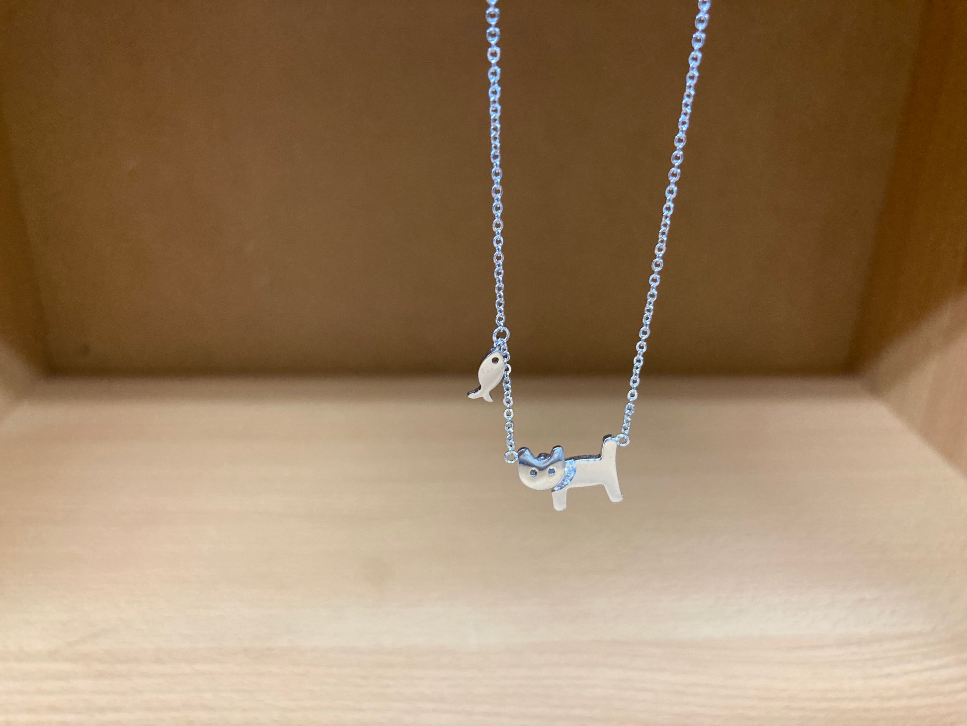 Tiny Treasures Seoul - Cat & Fish Necklace (Silver) 6