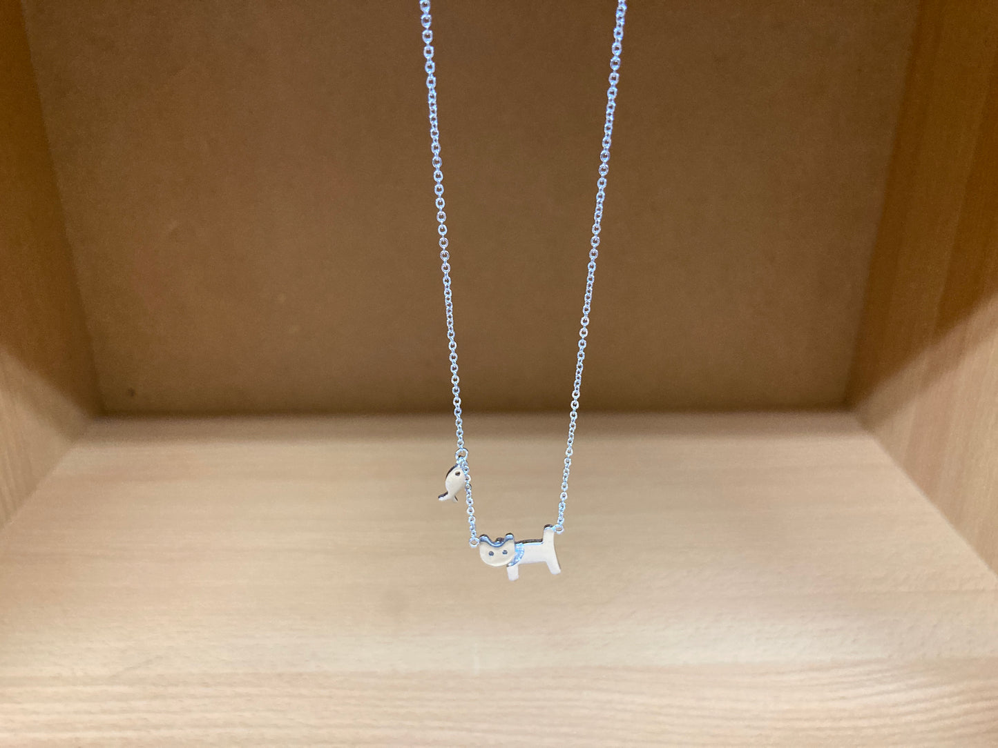 Tiny Treasures Seoul - Cat & Fish Necklace (Silver) 7