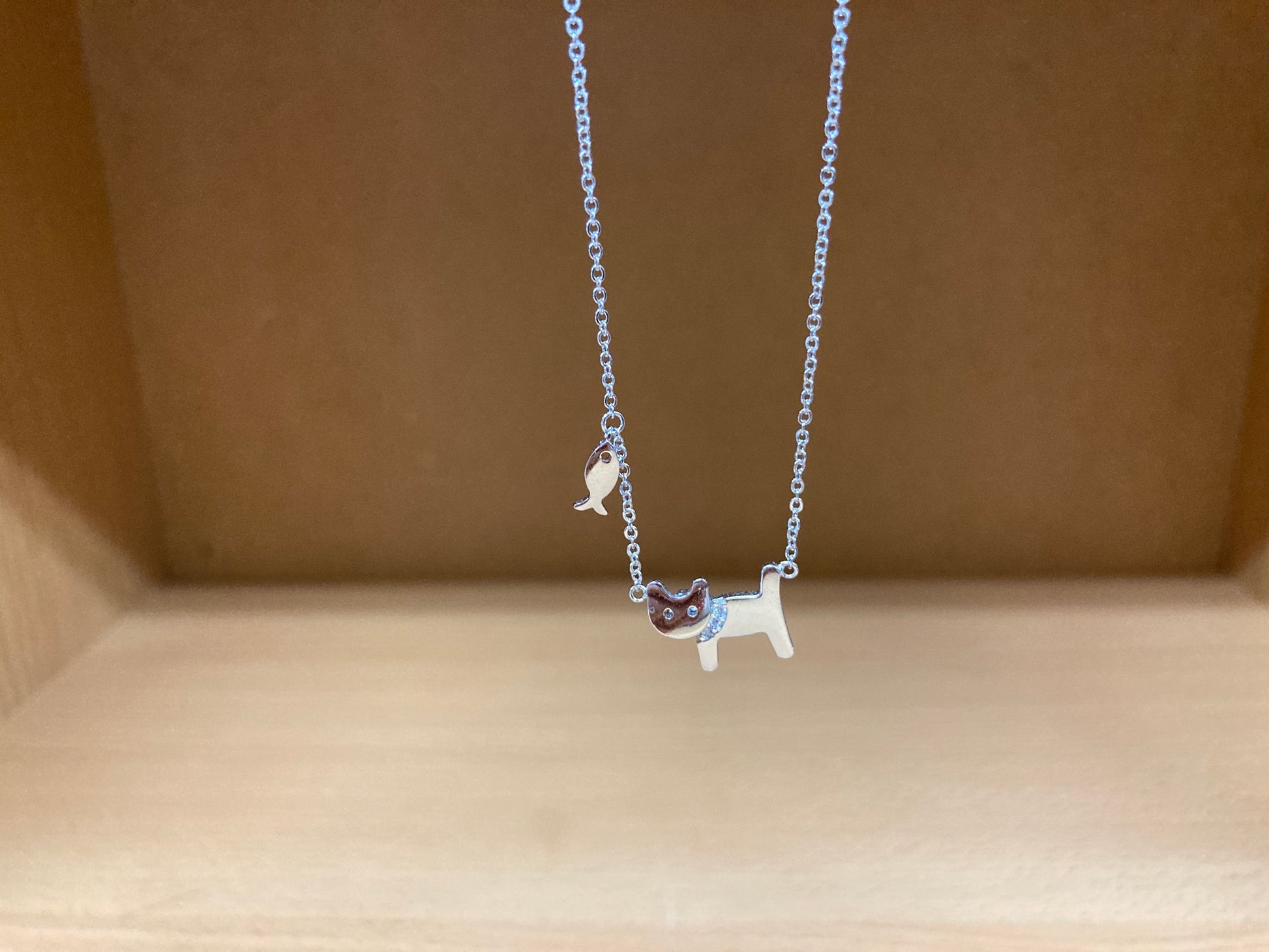 Tiny Treasures Seoul - Cat & Fish Necklace (Silver) 8
