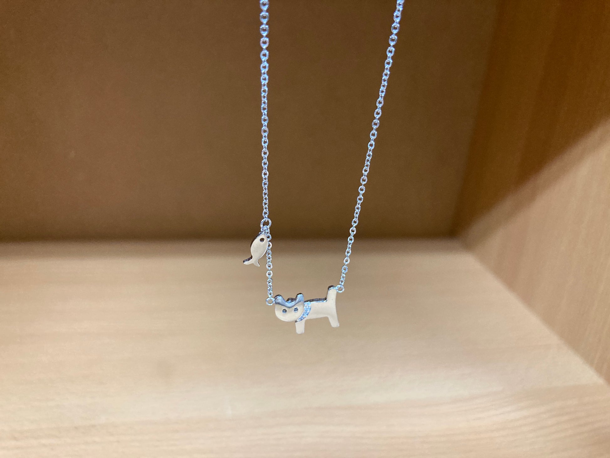 Tiny Treasures Seoul - Cat & Fish Necklace (Silver) 9