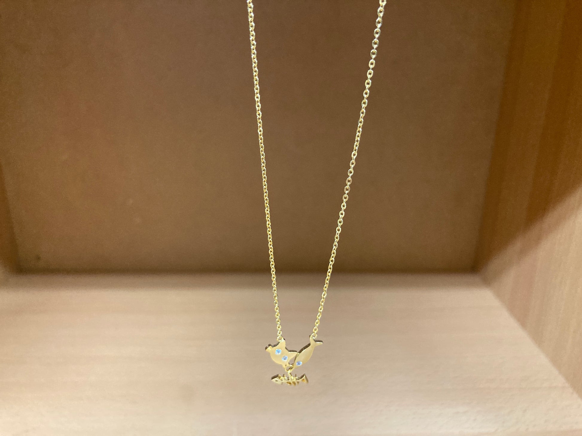 Tiny Treasures Seoul - Cat, Fish & Fishbone Necklace (Gold) 6