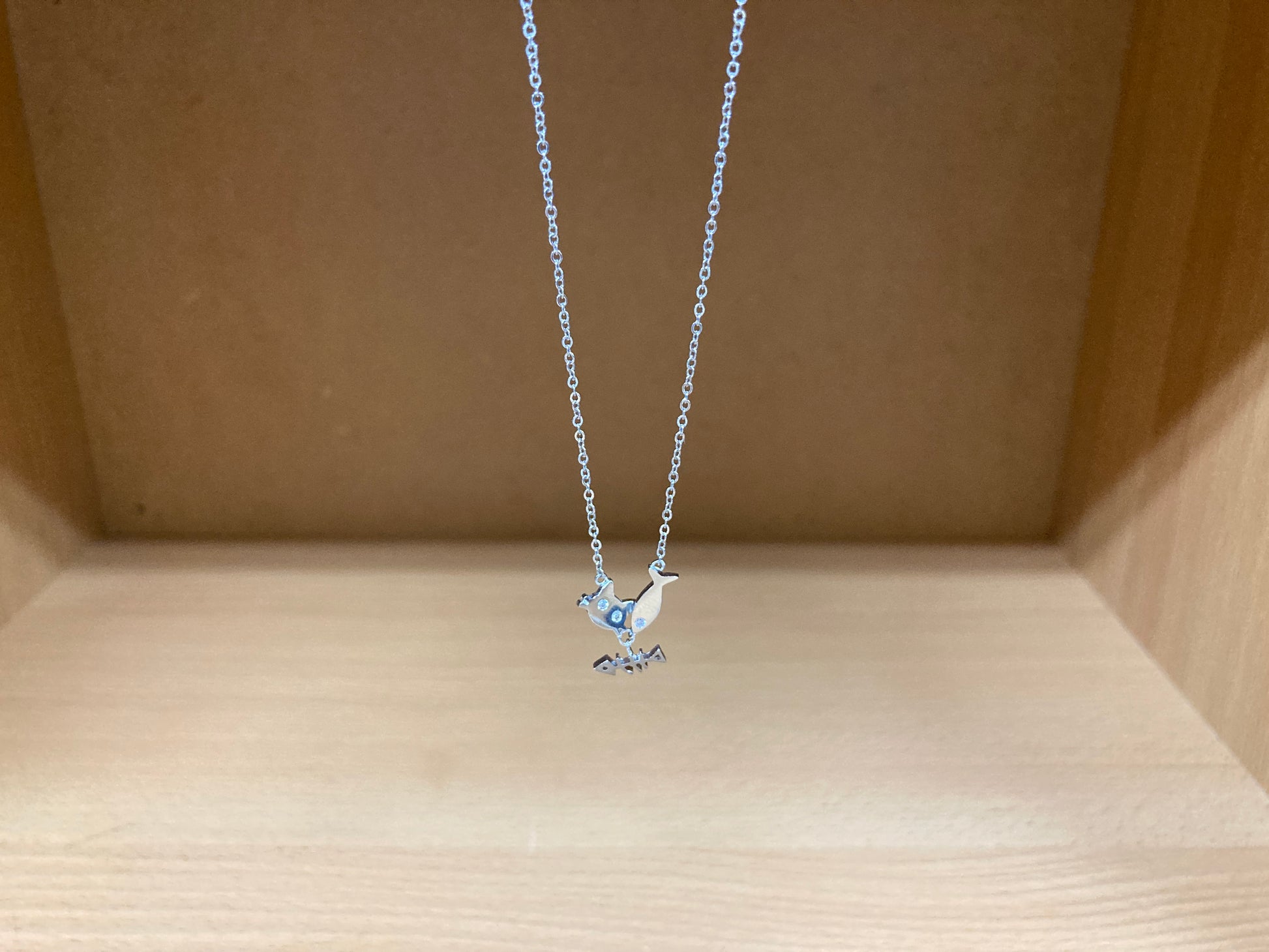 Tiny Treasures Seoul - Cat, Fish & Fishbone Necklace (Silver) 3