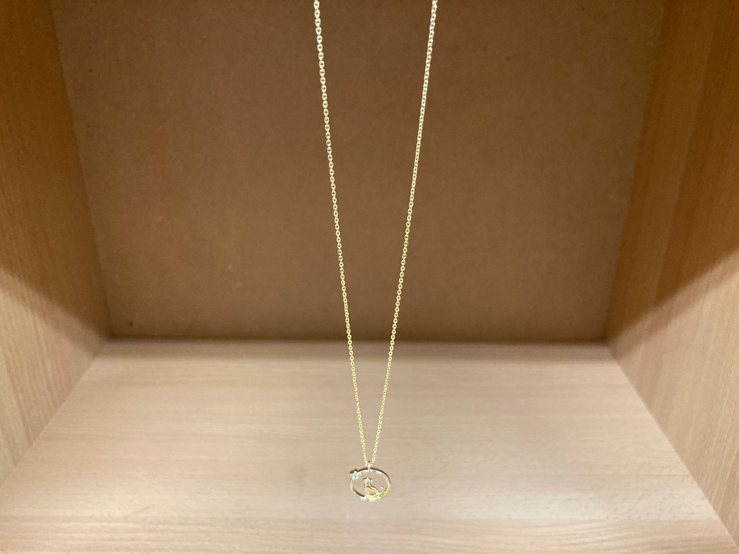 Tiny Treasures Seoul - Cat & Star Circle Necklace (Gold) 6