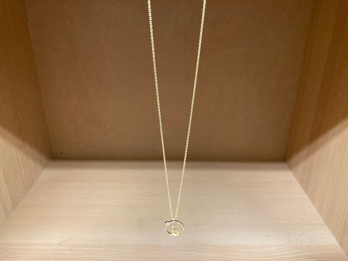 Tiny Treasures Seoul - Cat & Star Circle Necklace (Gold) 6