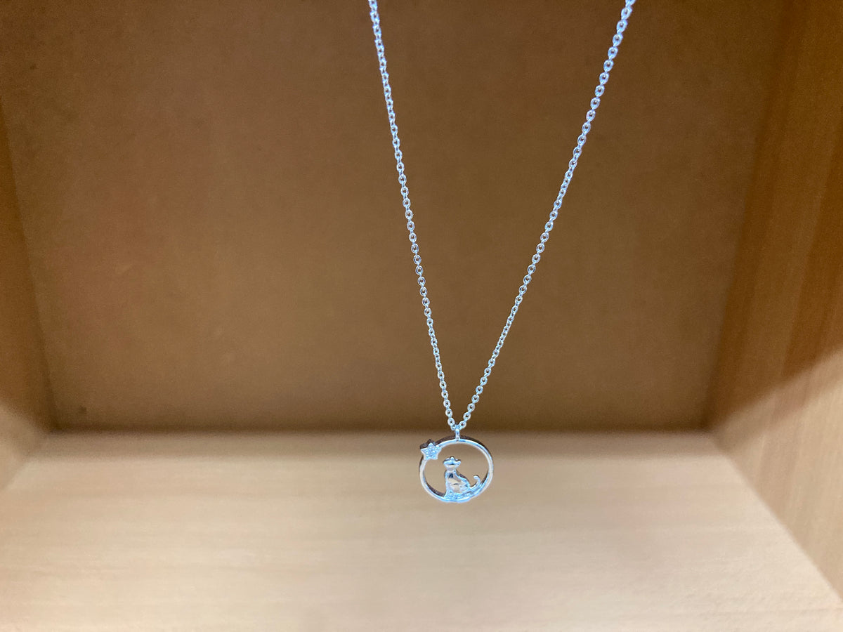 Tiny Treasures Seoul - Cat & Star Circle Necklace (Silver) 3