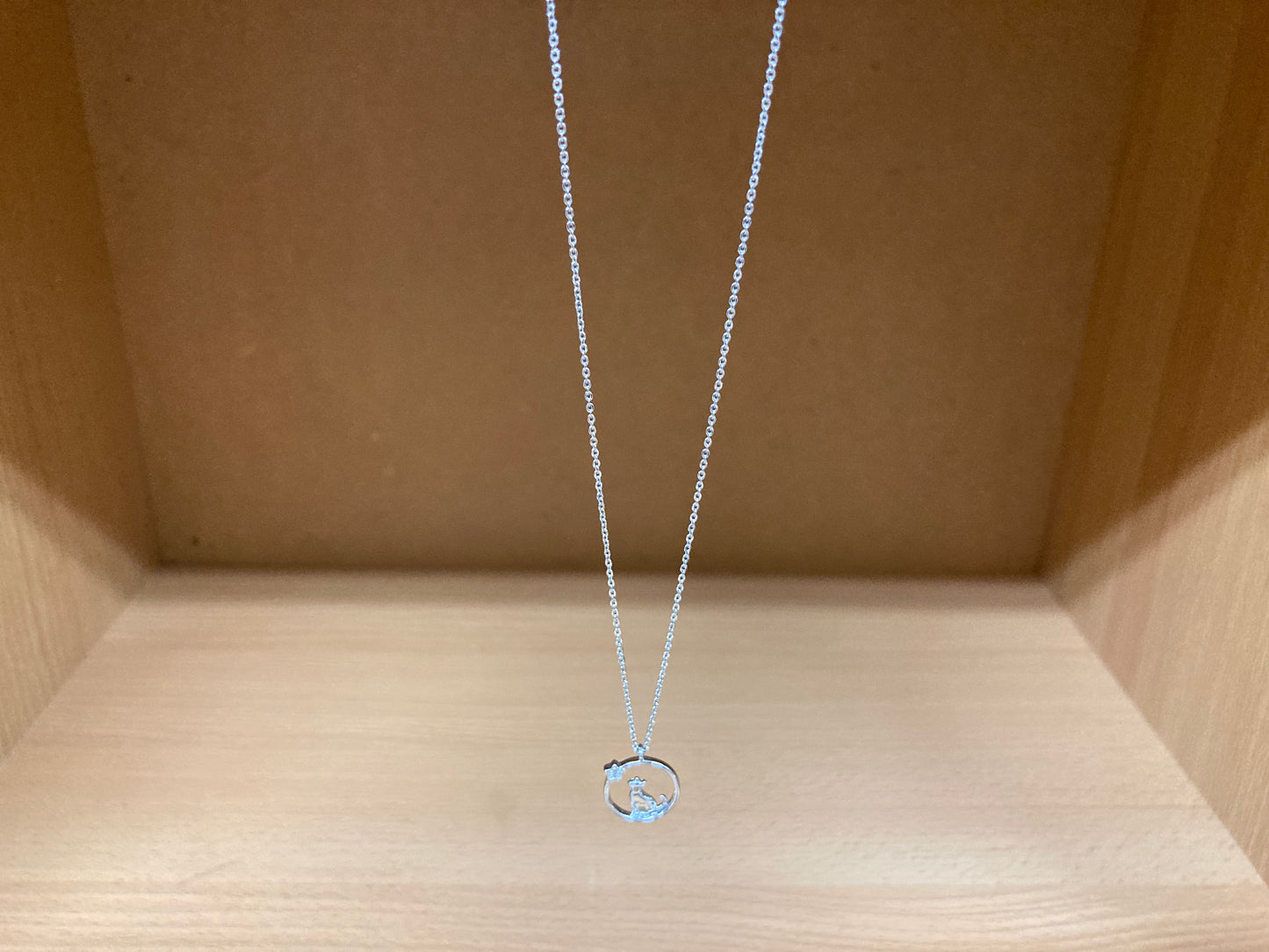 Tiny Treasures Seoul - Cat & Star Circle Necklace (Silver) 7