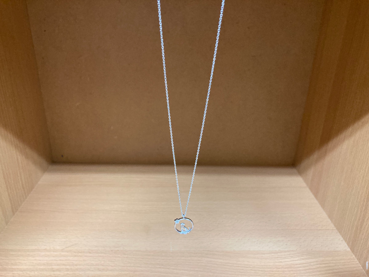 Tiny Treasures Seoul - Cat & Star Circle Necklace (Silver) 9