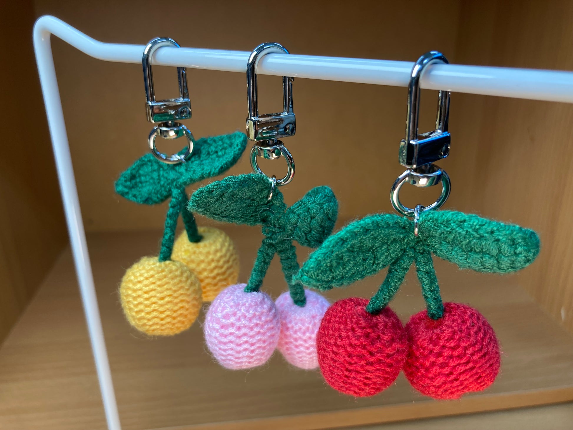 Tiny Treasures Seoul - Red Cherry & Lucky Clover Knit Bag Charm Set