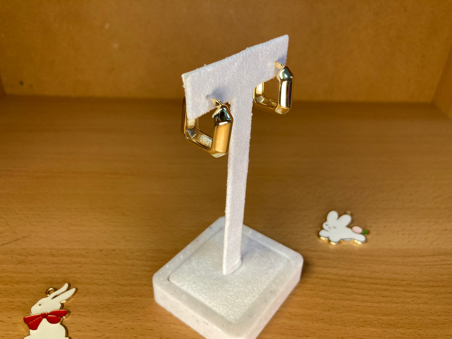 Chunky Square Huggie Earrings