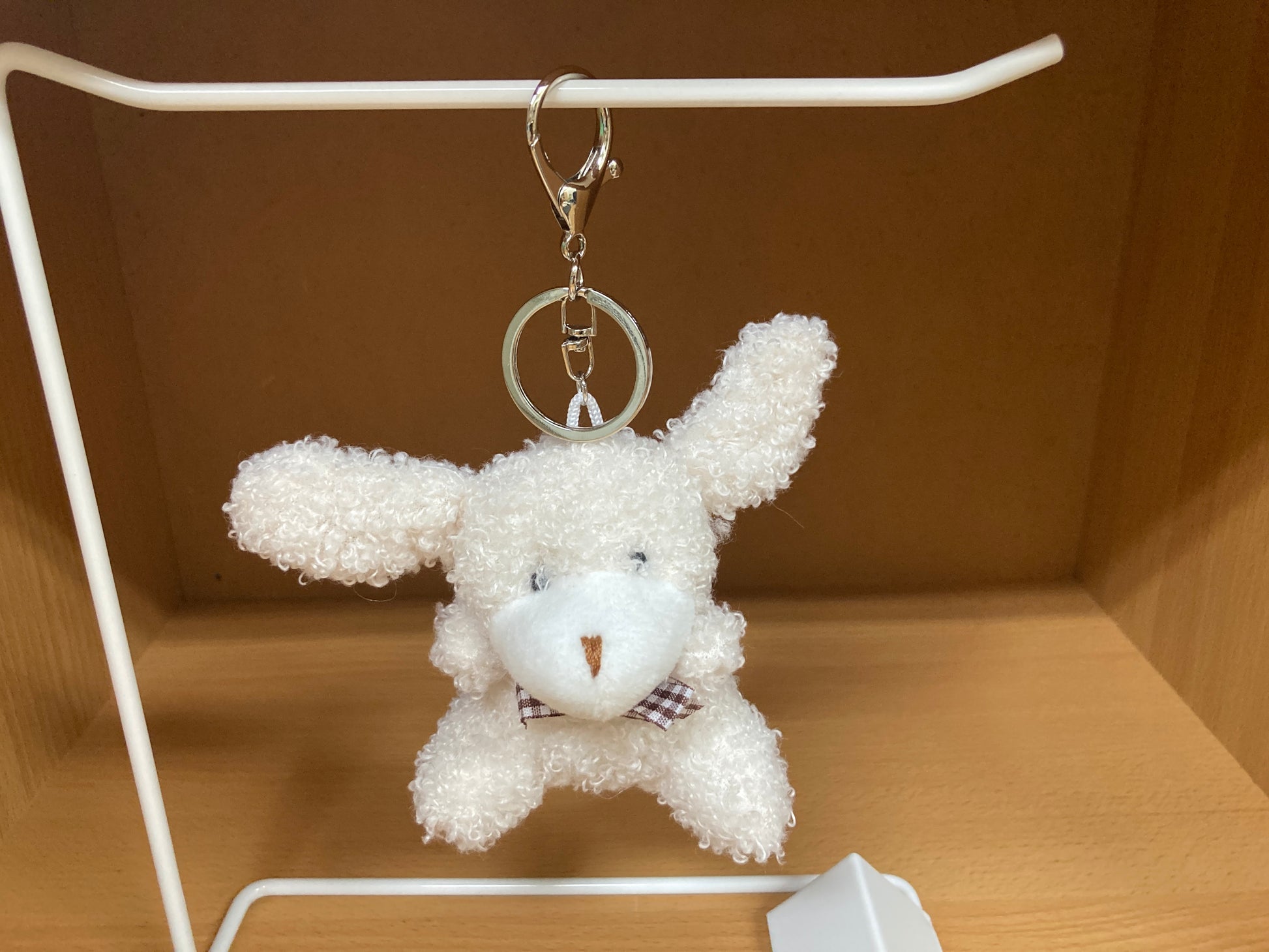 Tiny Treasures Seoul - Cream Teddy Bunny Plush Bag Charm 5