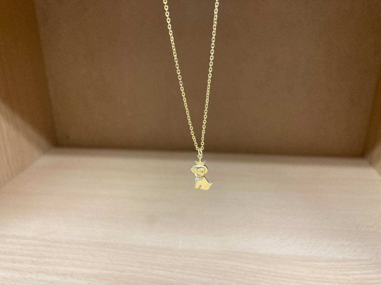 Tiny Treasures Seoul - Crowned Puppy Crystal Necklace (Gold) 11