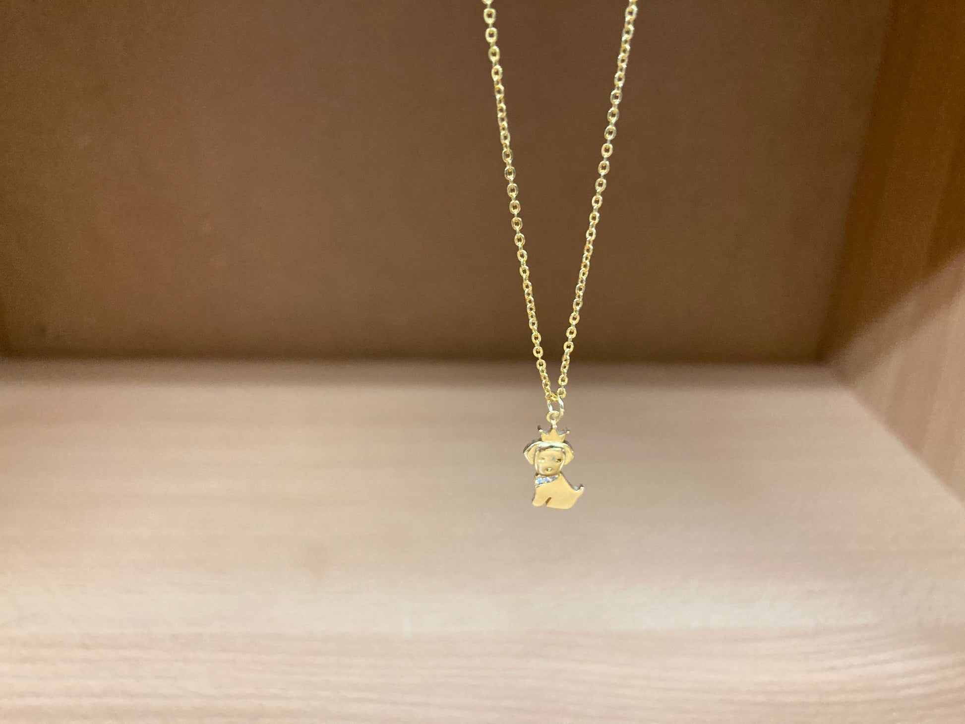 Tiny Treasures Seoul - Crowned Puppy Crystal Necklace (Gold) 7