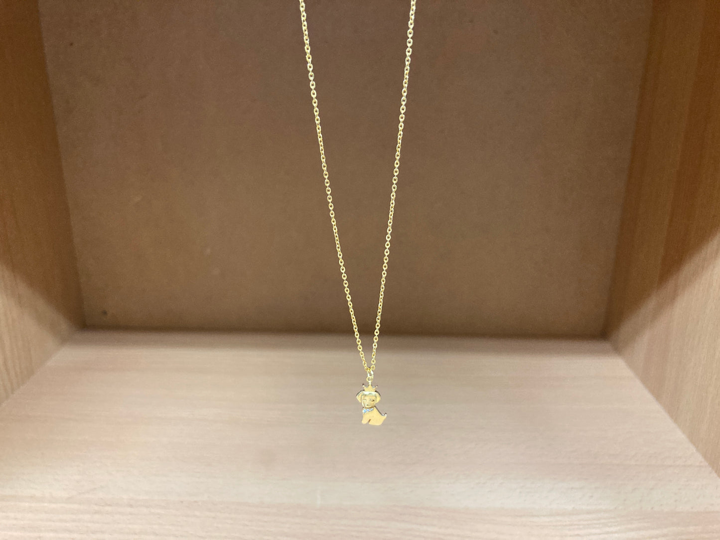Tiny Treasures Seoul - Crowned Puppy Crystal Necklace (Gold) 9