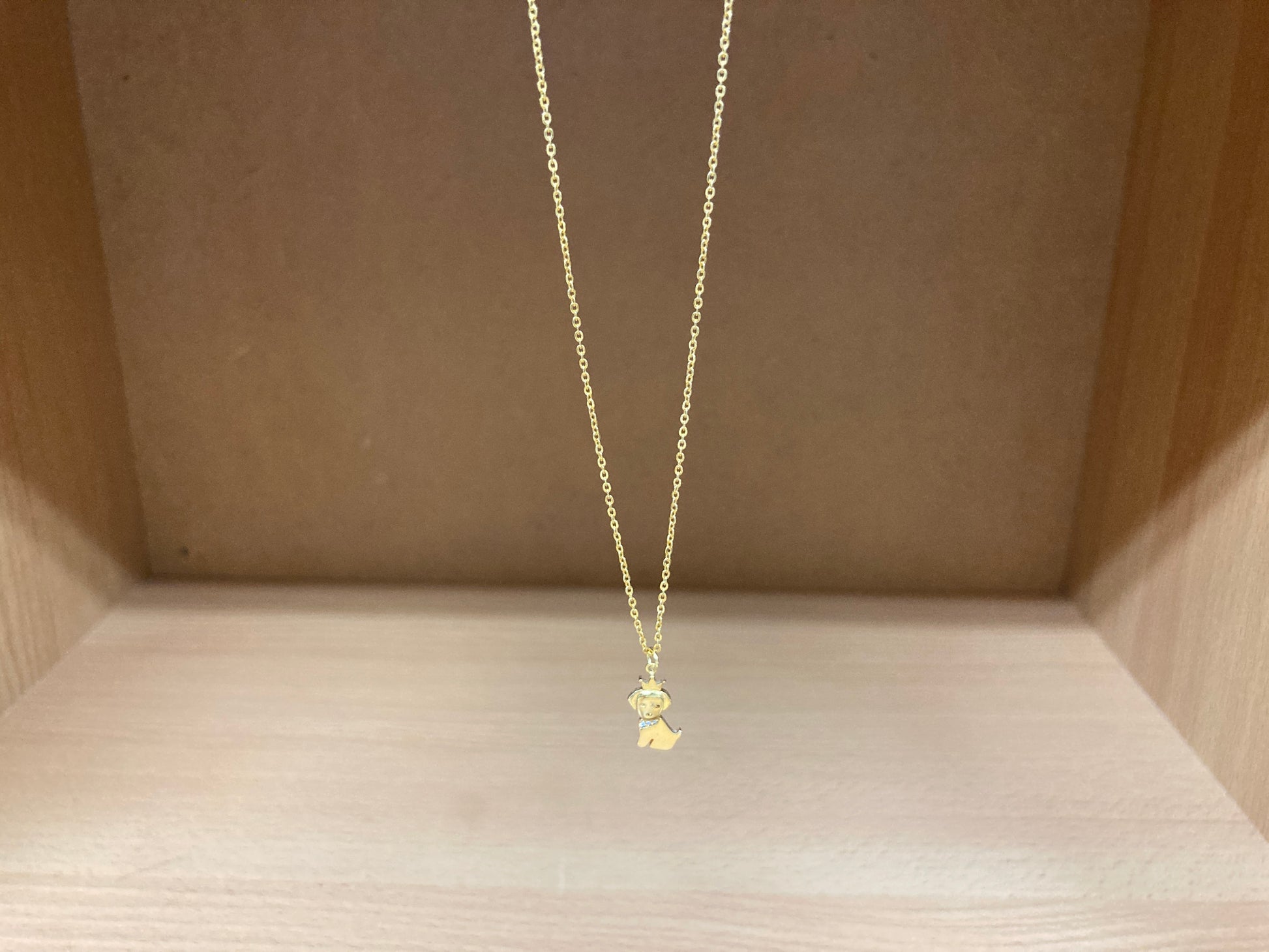 Tiny Treasures Seoul - Crowned Puppy Crystal Necklace (Gold) 9