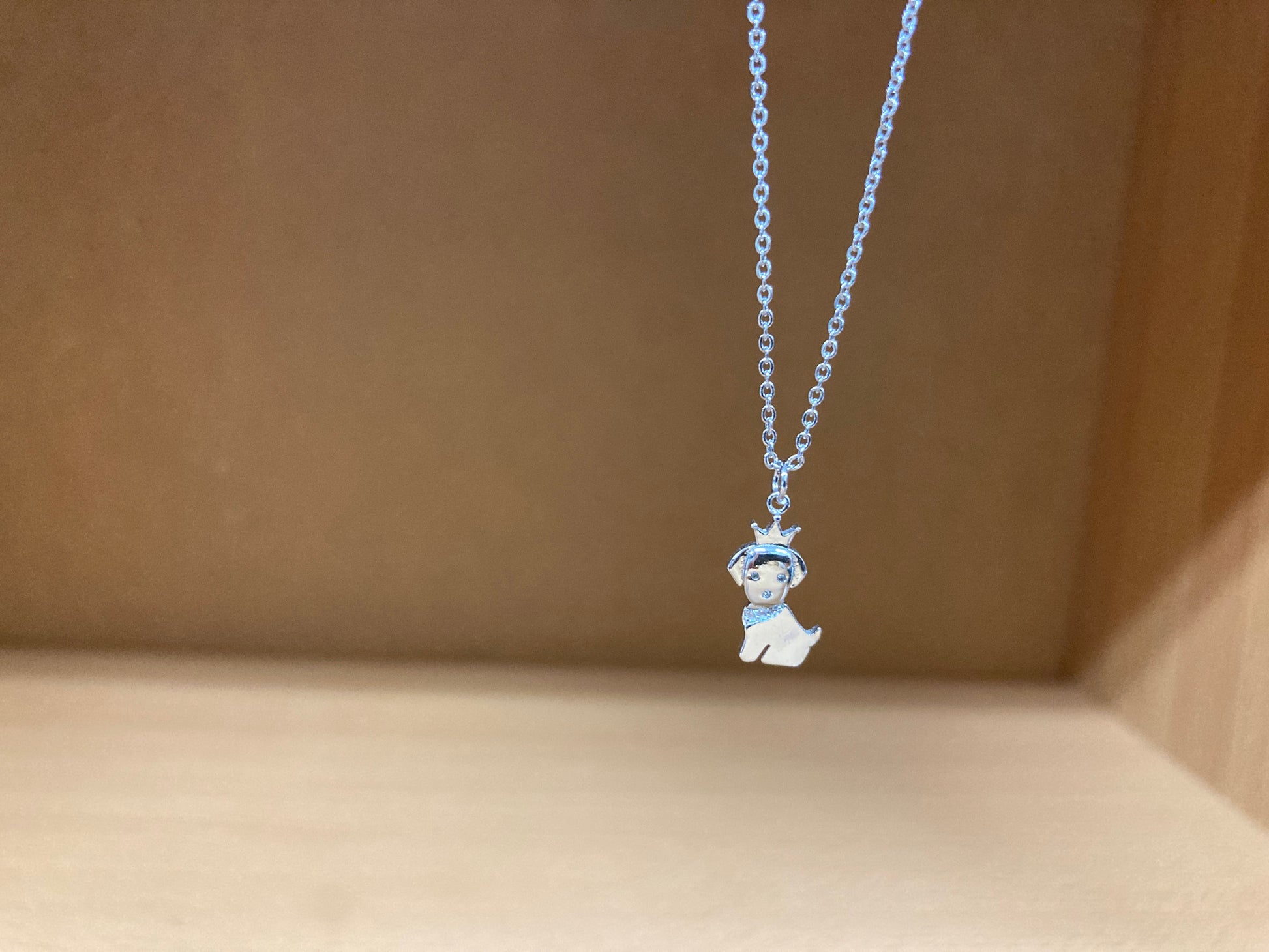 Tiny Treasures Seoul - Crowned Puppy Crystal Necklace (Silver) 10