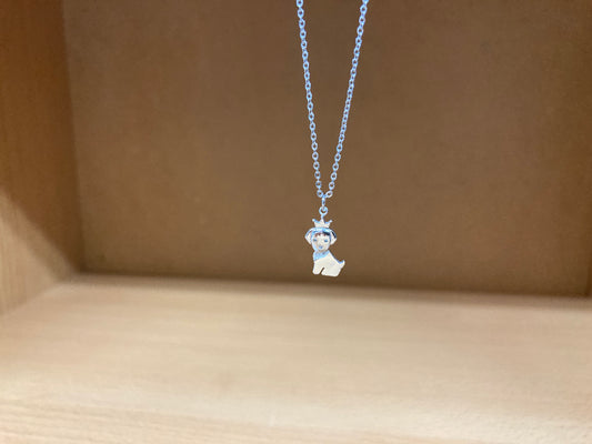 Tiny Treasures Seoul - Crowned Puppy Crystal Necklace (Silver) 11