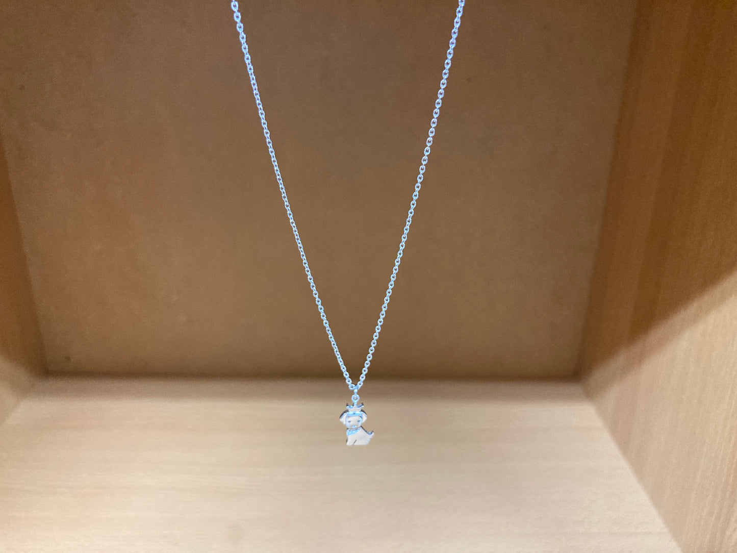 Tiny Treasures Seoul - Crowned Puppy Crystal Necklace (Silver) 3