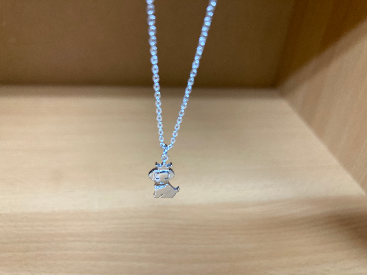 Tiny Treasures Seoul - Crowned Puppy Crystal Necklace (Silver) 5