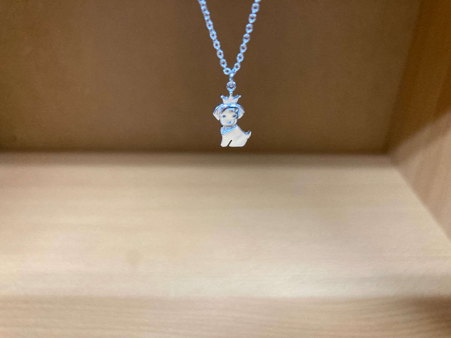 Tiny Treasures Seoul - Crowned Puppy Crystal Necklace (Silver) 6