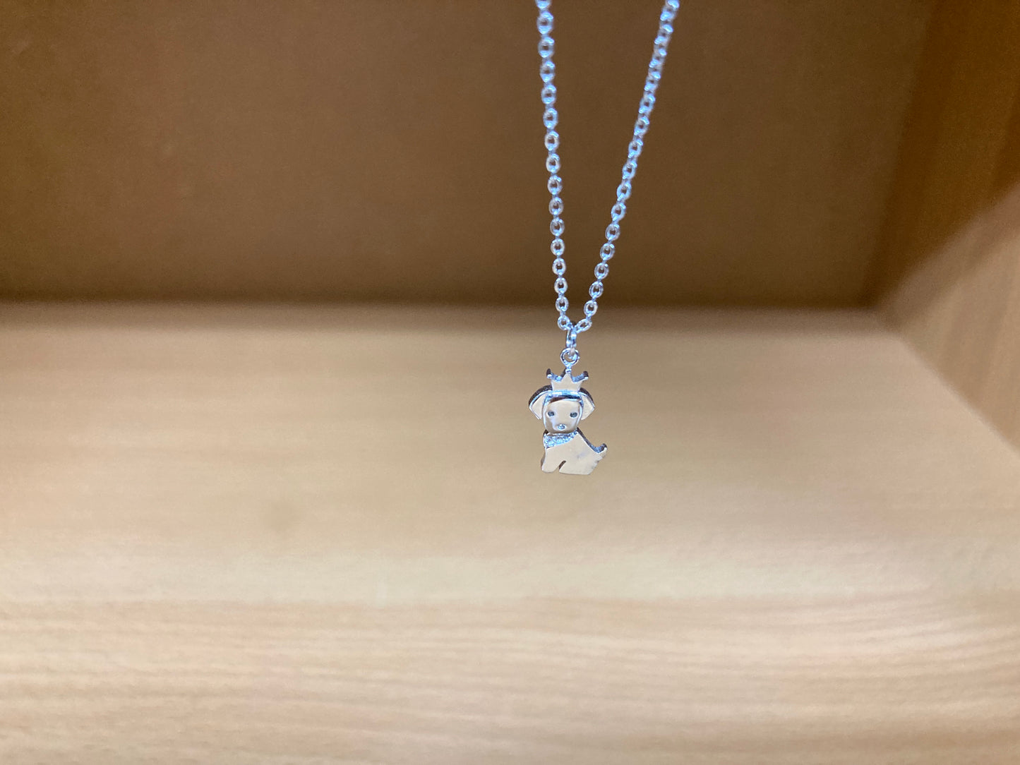 Tiny Treasures Seoul - Crowned Puppy Crystal Necklace (Silver) 7