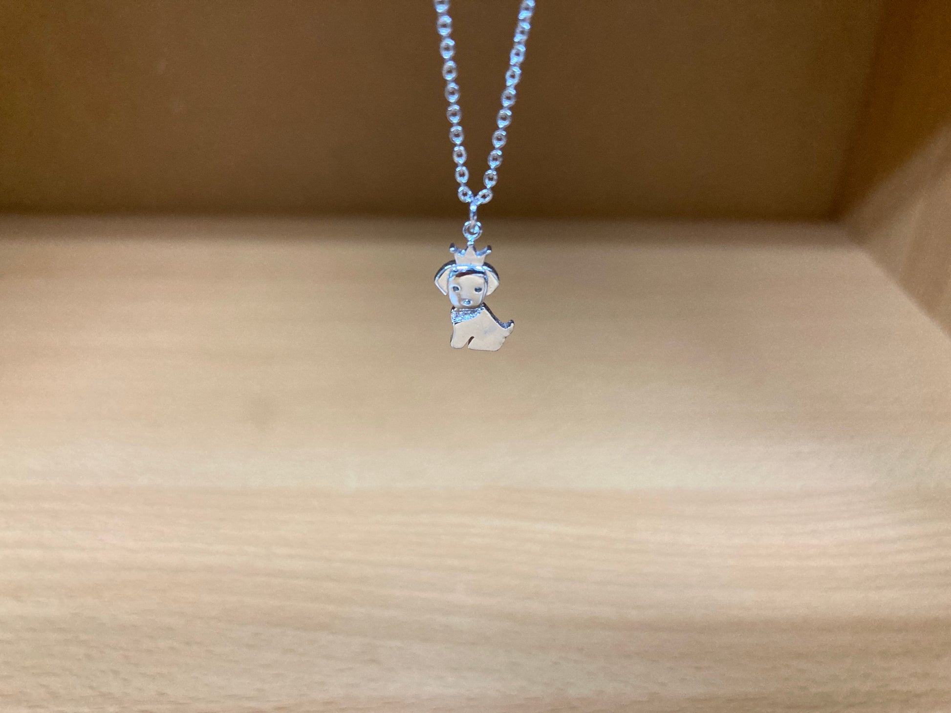 Tiny Treasures Seoul - Crowned Puppy Crystal Necklace (Silver) 8