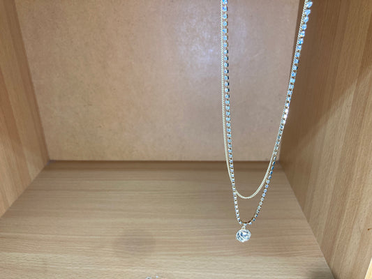 Crystal Medallion Layered Choker Necklace