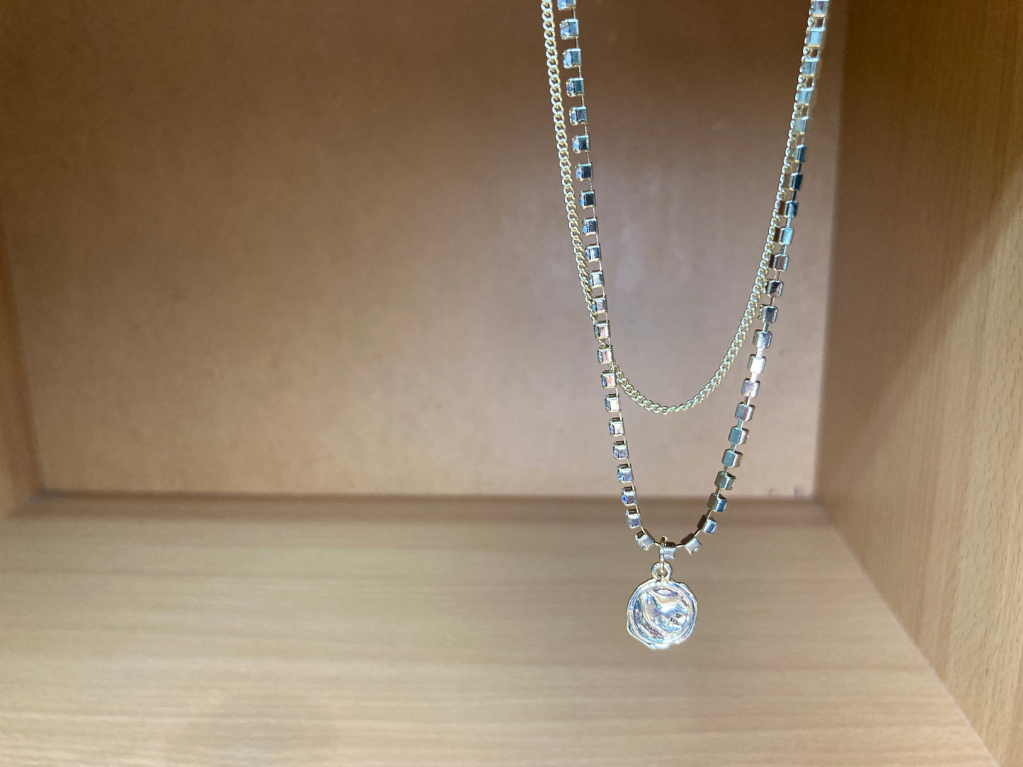 Crystal Medallion Layered Choker Necklace