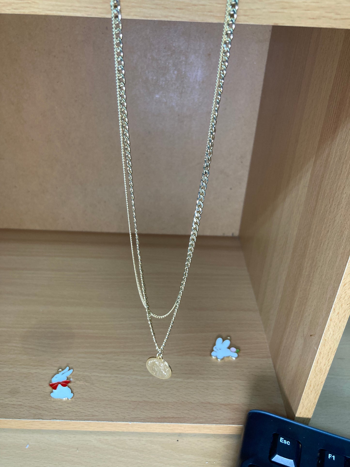 Cuban Chain Layered Coin Necklace
