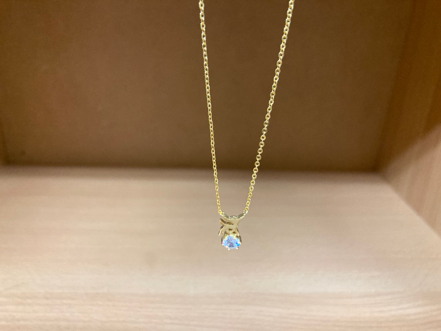 Tiny Treasures Seoul - Deer & Stone Pendant Necklace (Gold) 11