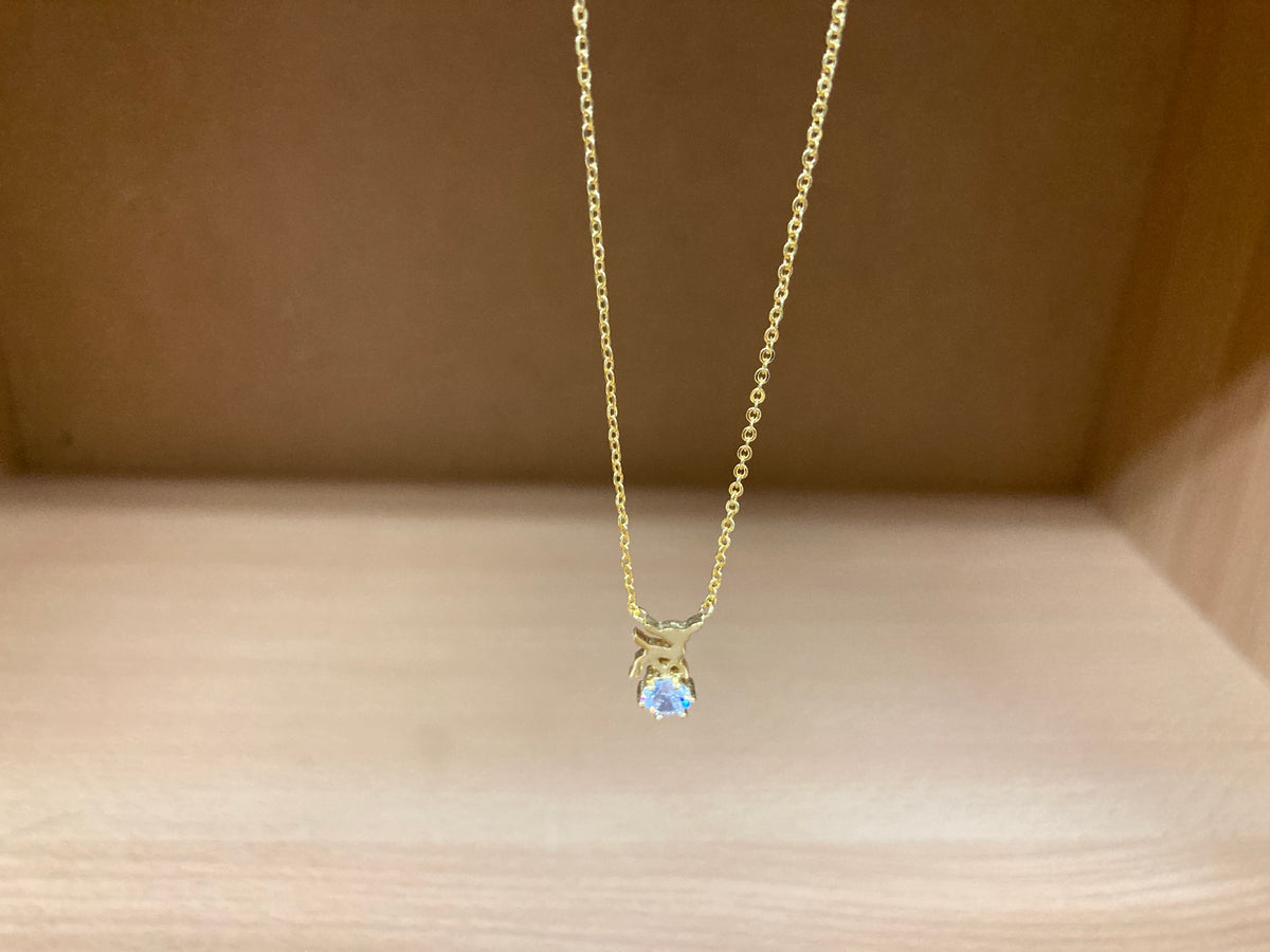 Tiny Treasures Seoul - Deer & Stone Pendant Necklace (Gold) 11
