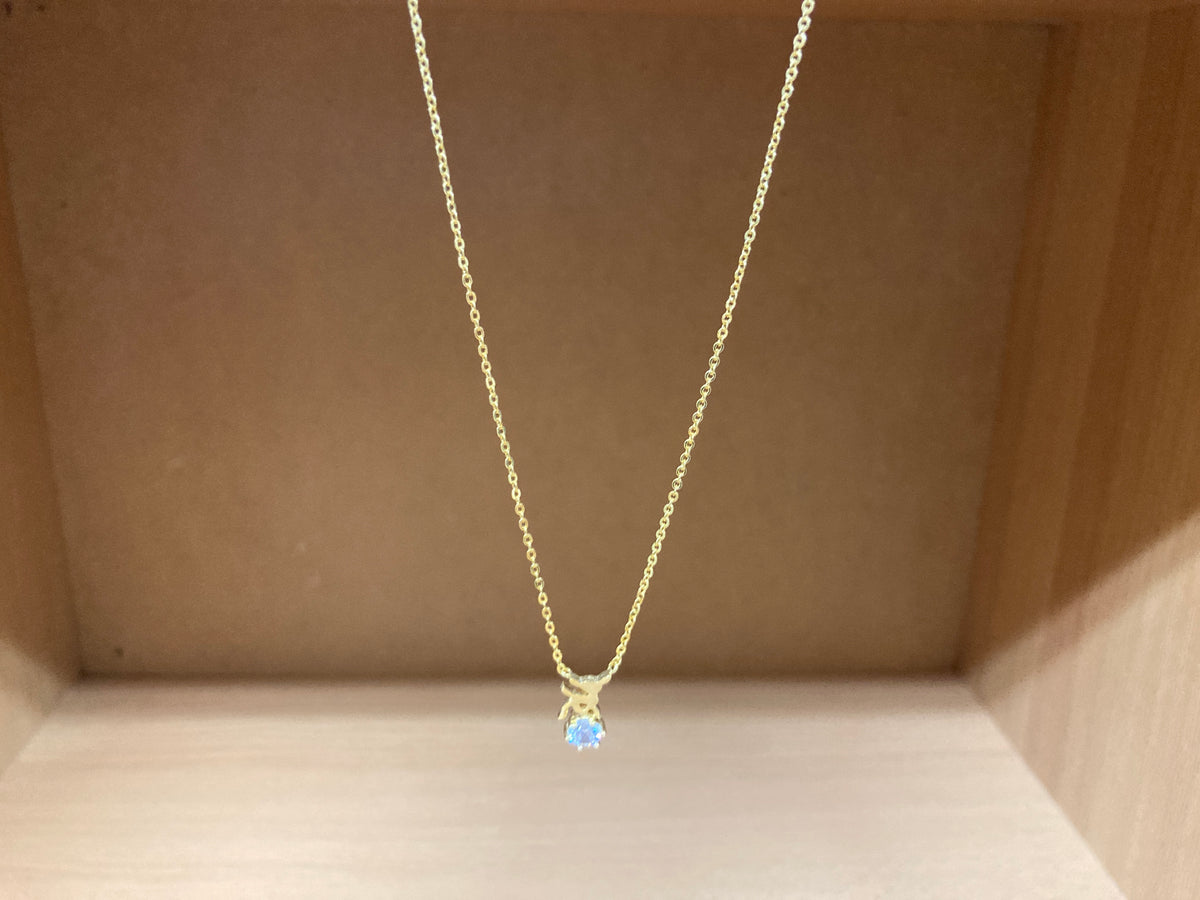 Tiny Treasures Seoul - Deer & Stone Pendant Necklace (Gold) 12